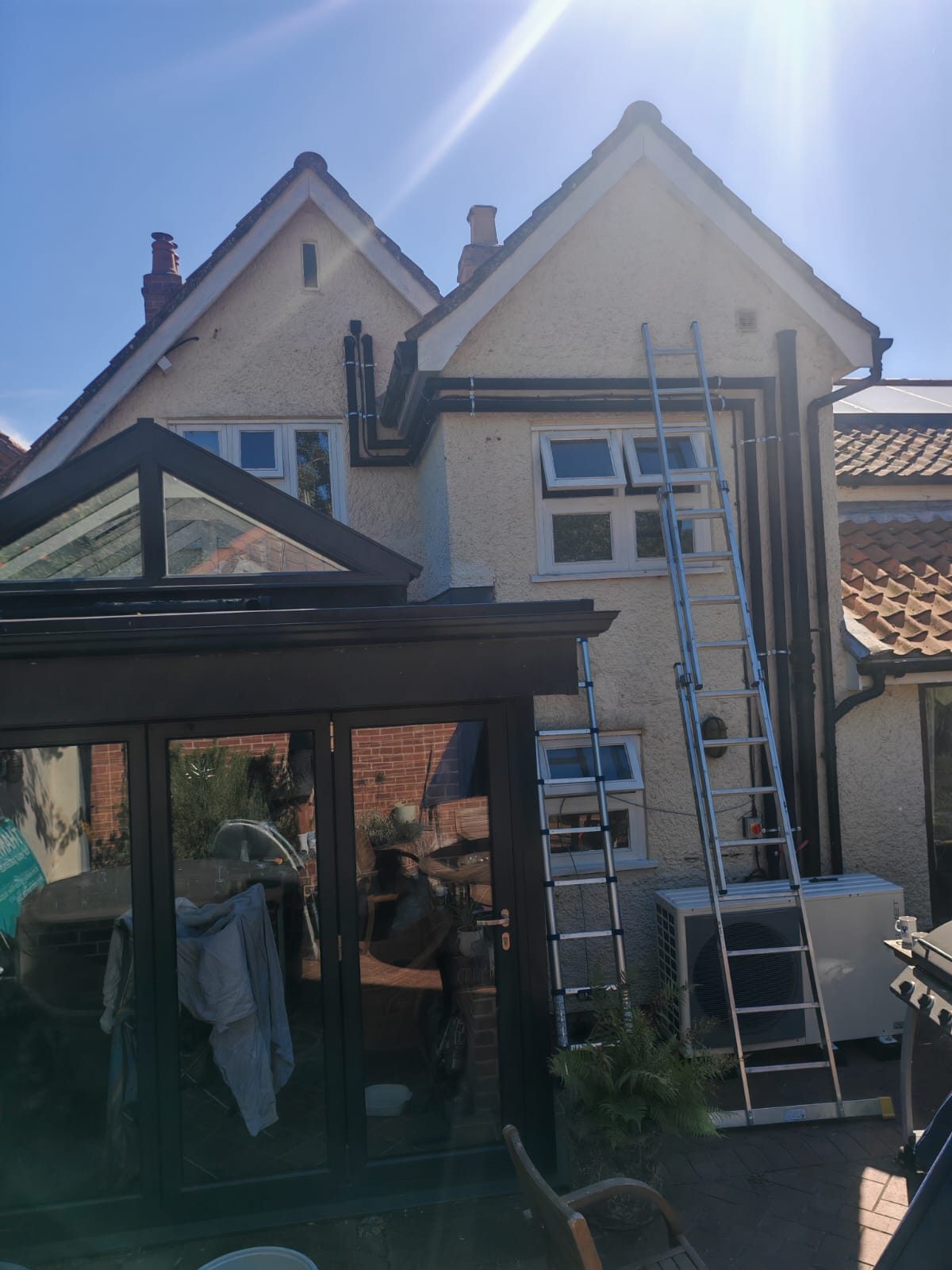 Access set up down the side of the house. Whole house air source heat pump by FB Gas, photo 02